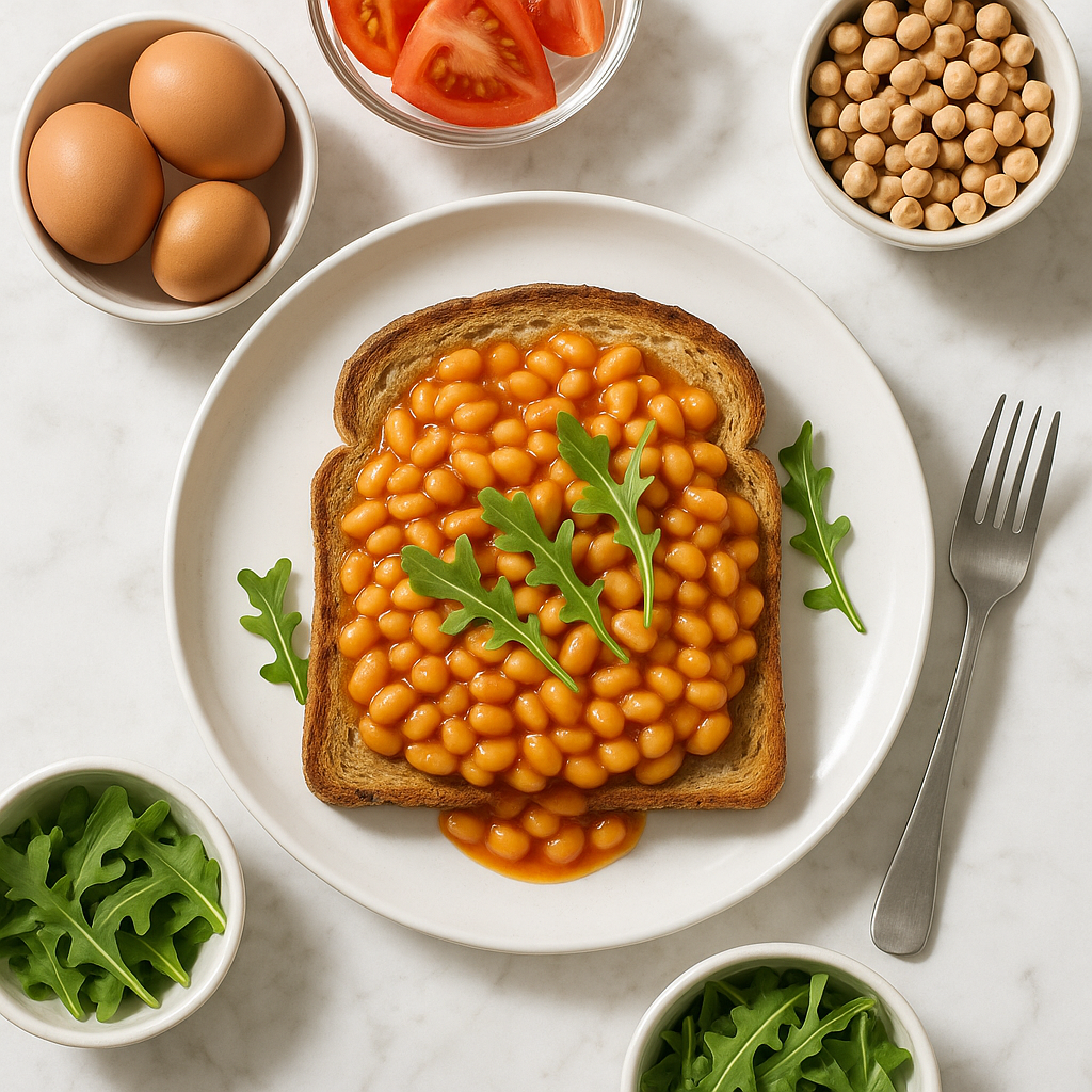Healthy British Baked Beans on Toast High Protein Style