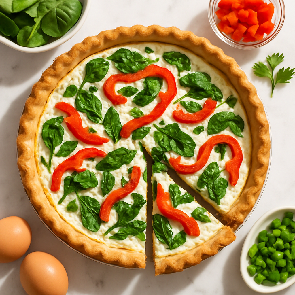 Healthy Egg White and Roasted Pepper Breakfast Quiche