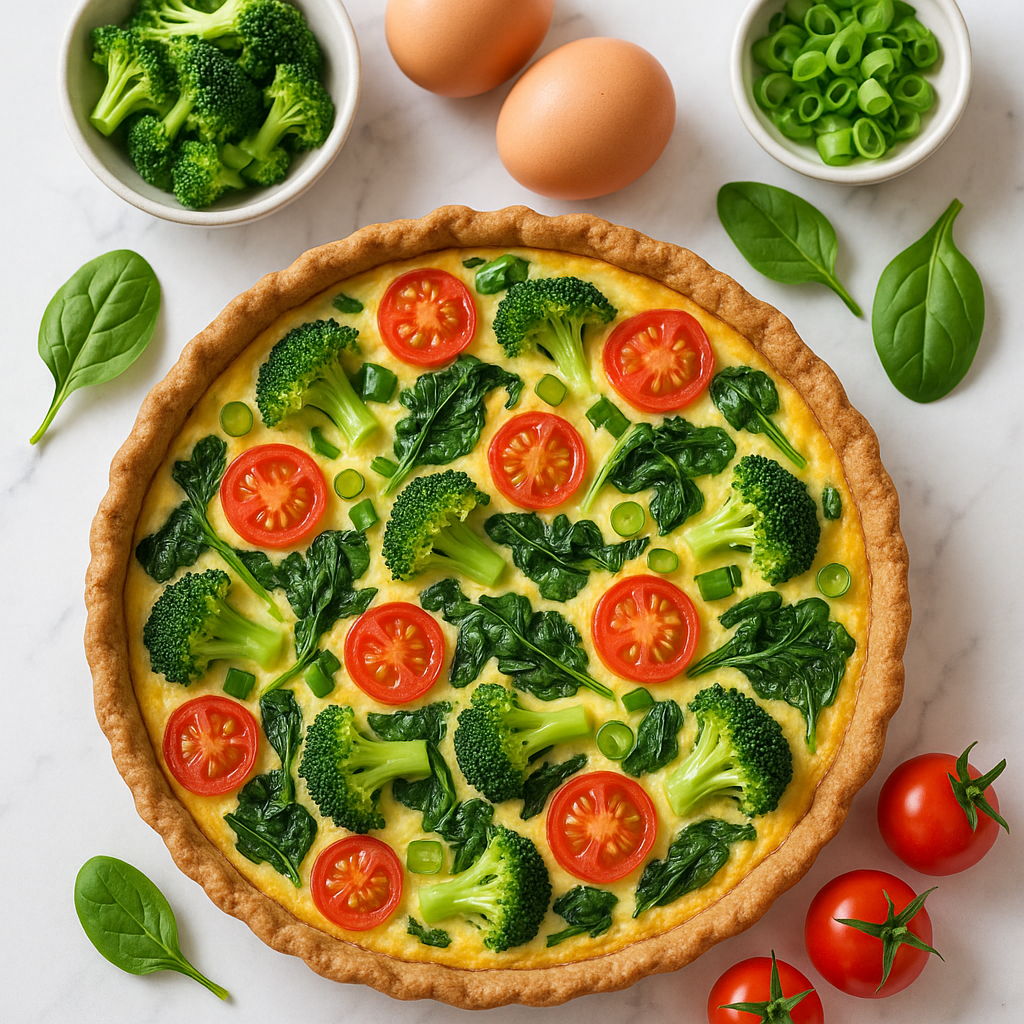 Healthy Vegetable Breakfast Quiche with Whole Wheat Crust