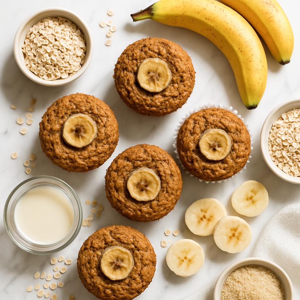 High Fiber Banana Oat Breakfast Muffins Dairy Free