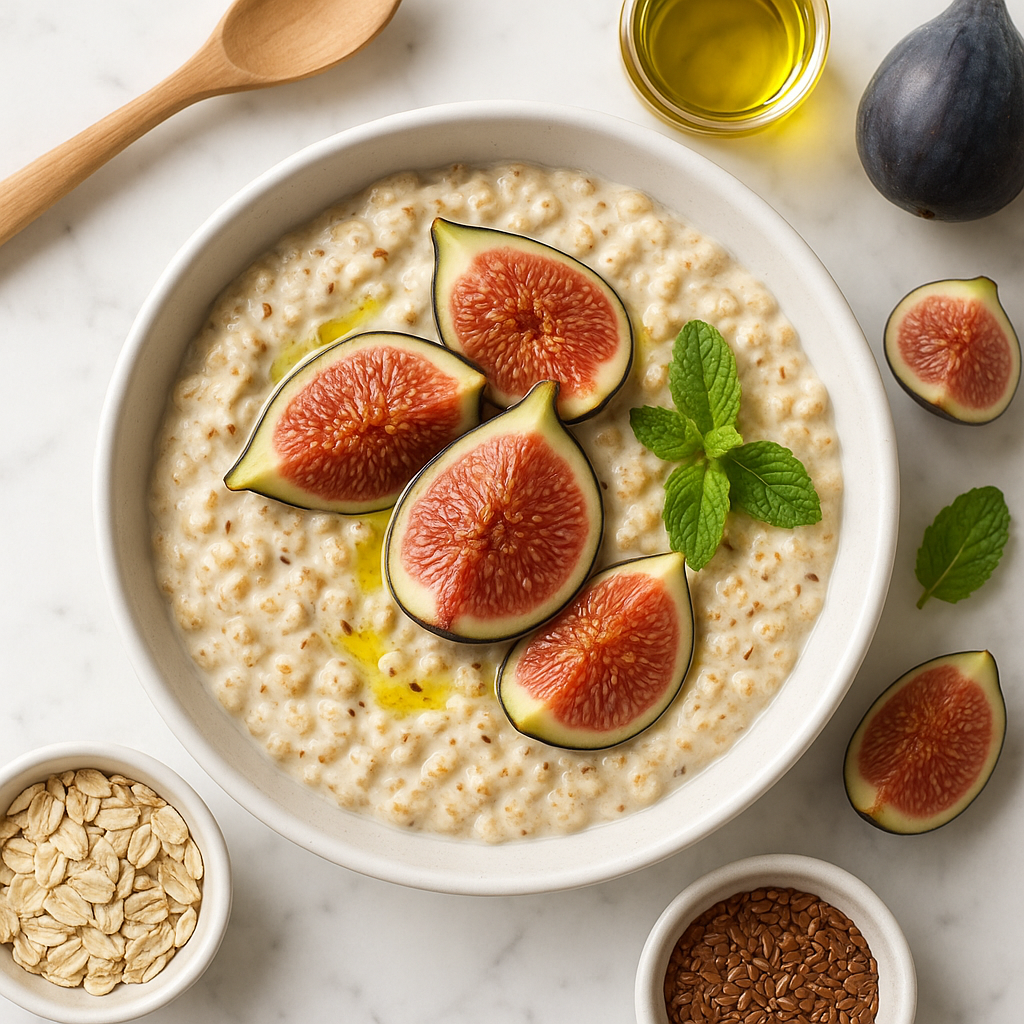 High Fiber Overnight Oats with Figs and Olive Oil