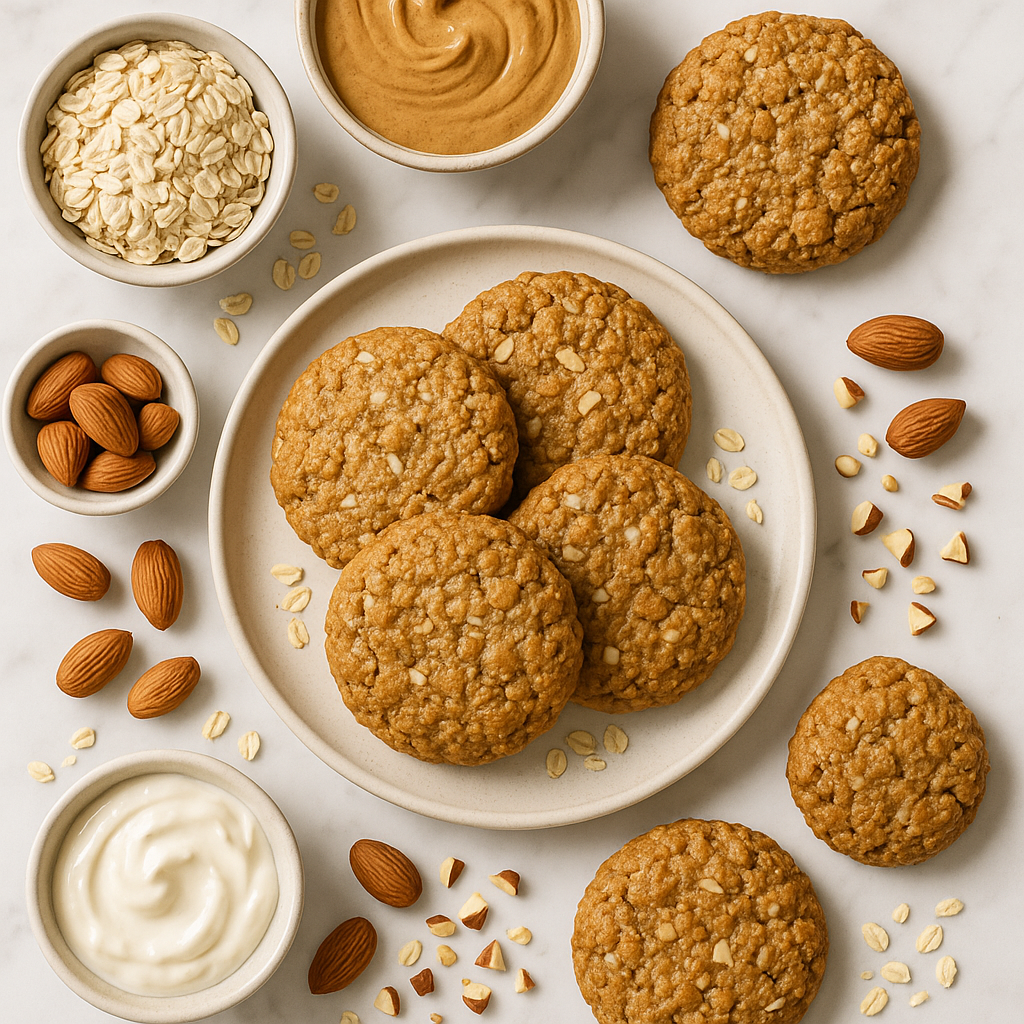 High Protein Breakfast Cookies with Almond Butter and Oats
