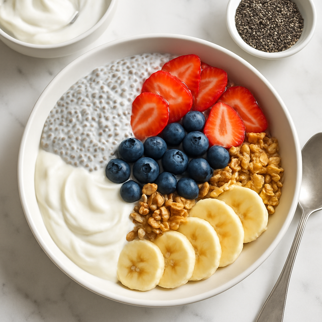 High Protein Chia Seed Breakfast Bowl with Greek Yogurt