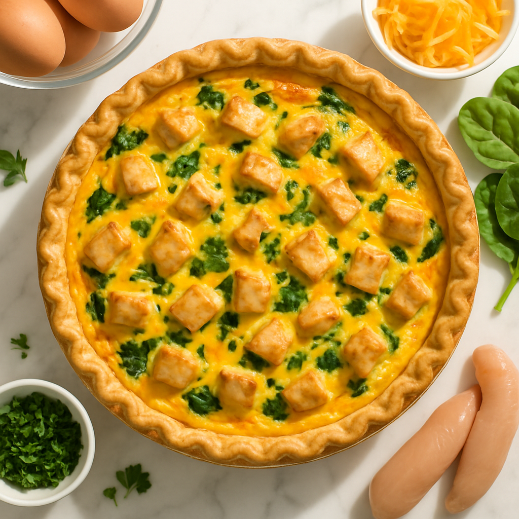 High Protein Chicken and Cheddar Breakfast Quiche