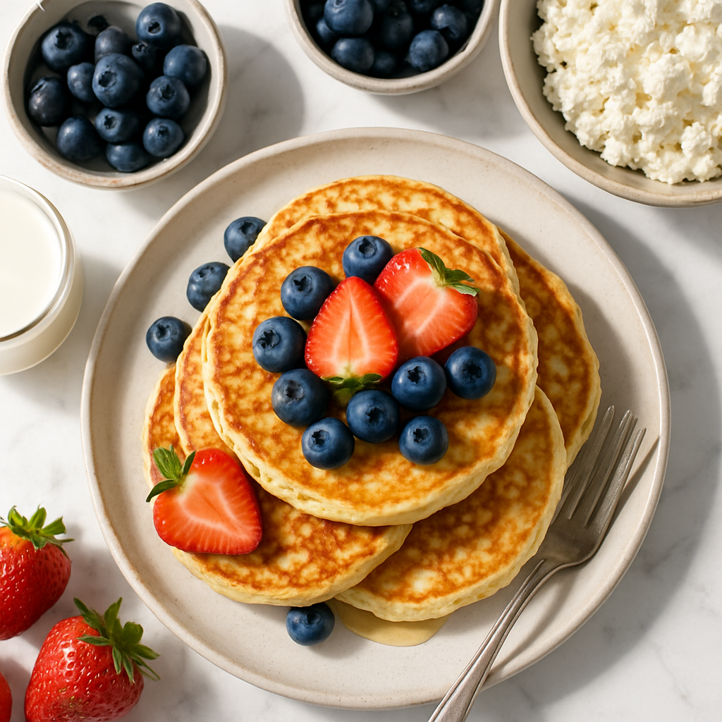High Protein Cottage Cheese Pancakes (Low Calorie and Fluffy)