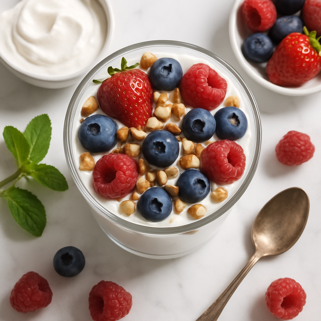 High Protein Keto Greek Yogurt Parfait with Berries