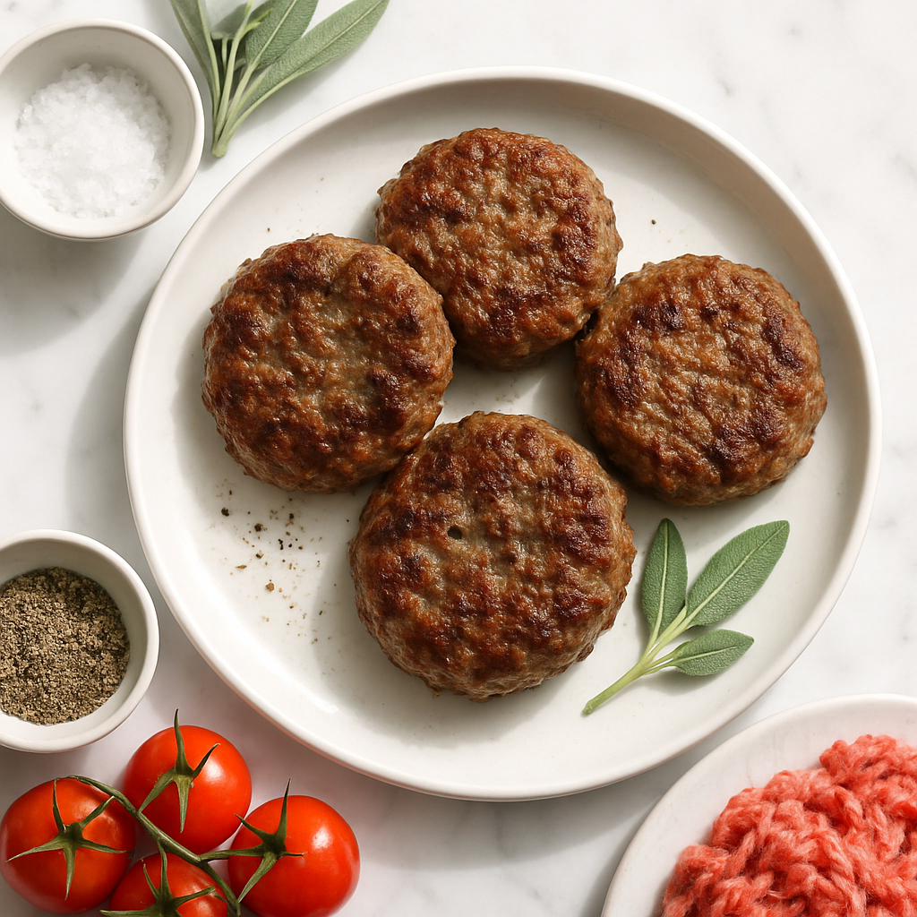 Homemade Beef Breakfast Sausage Patties with Sage and Black Pepper