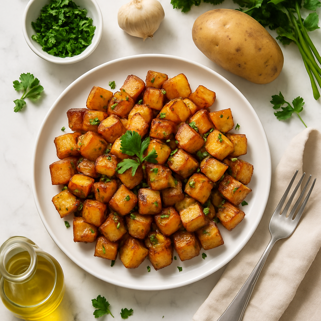 Homemade Crispy Breakfast Potatoes with Herbs and Garlic