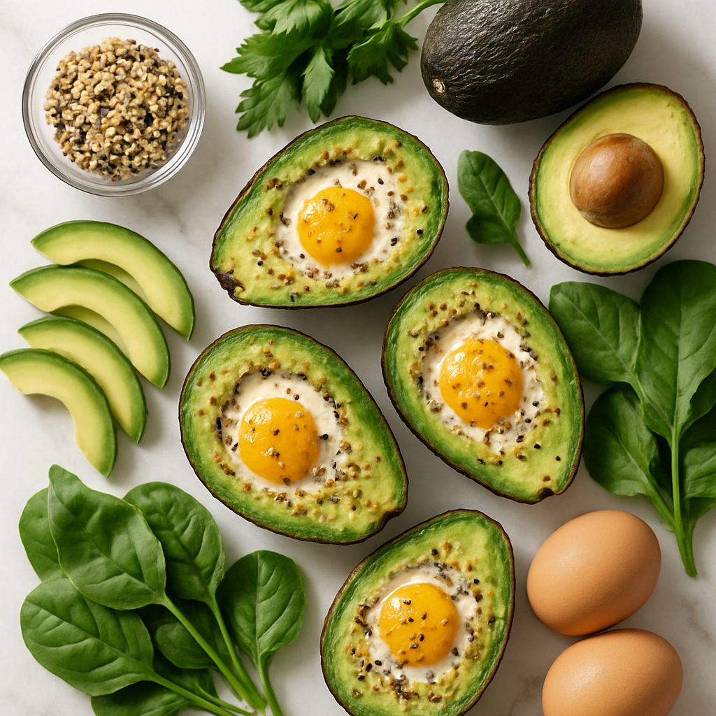 Keto Avocado Egg Bake with Everything Bagel Seasoning