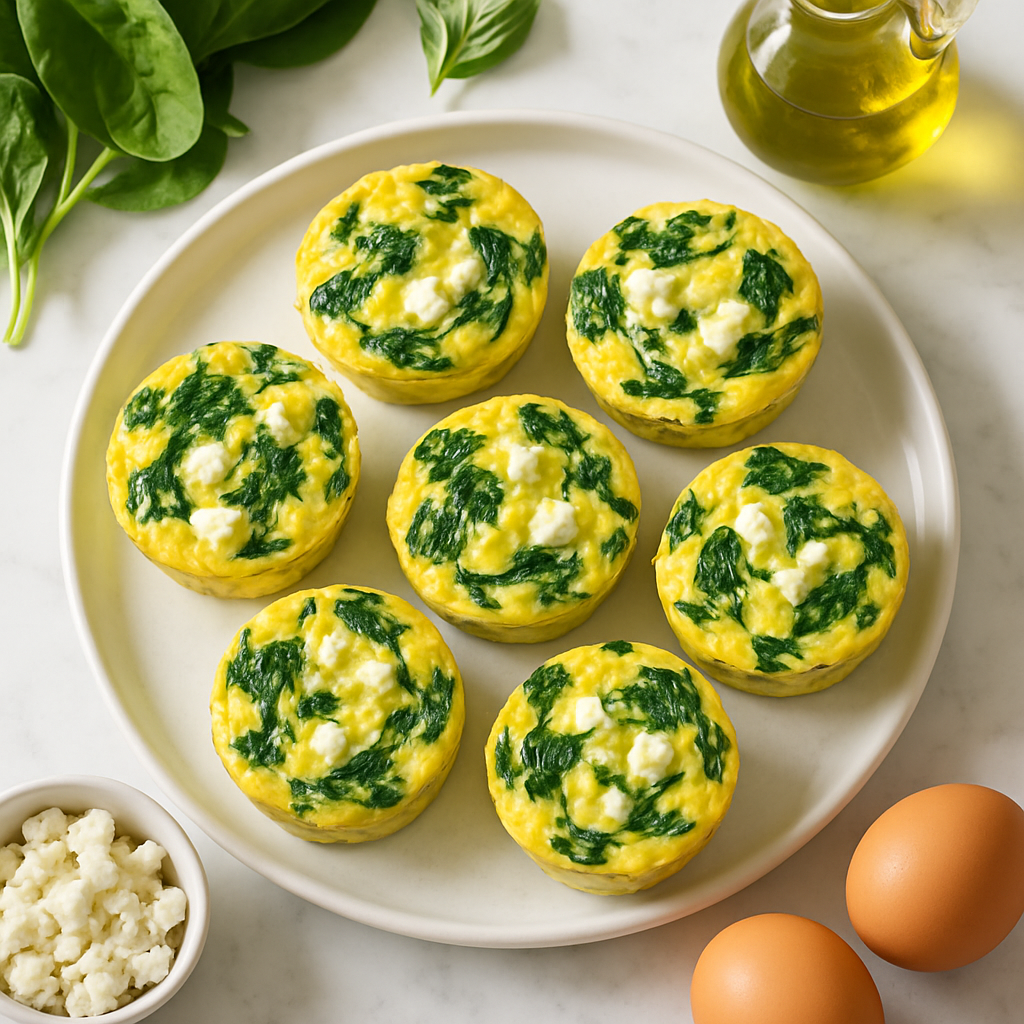 Keto Egg Muffins with Spinach and Feta Cheese