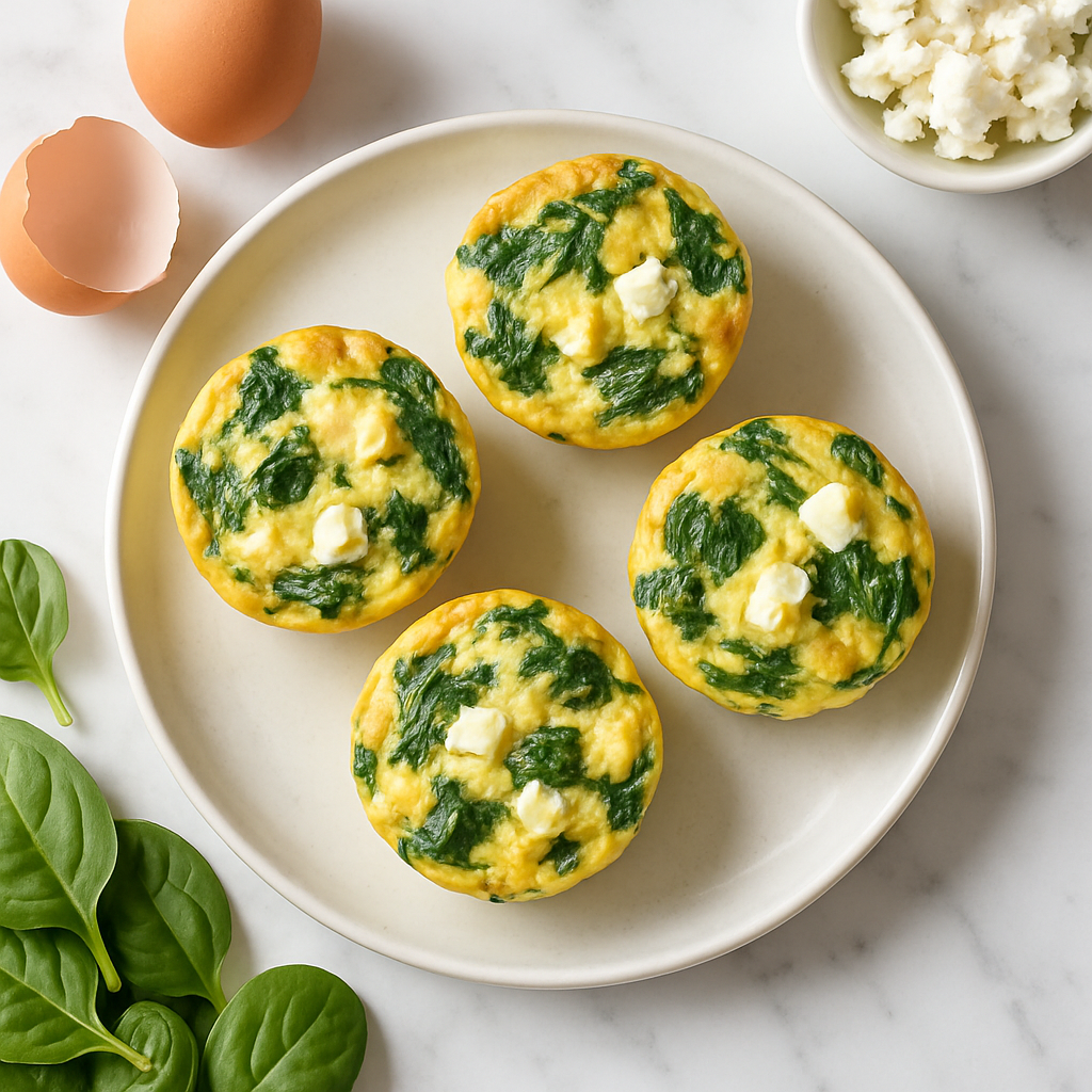 Keto Egg Muffins with Spinach and Feta