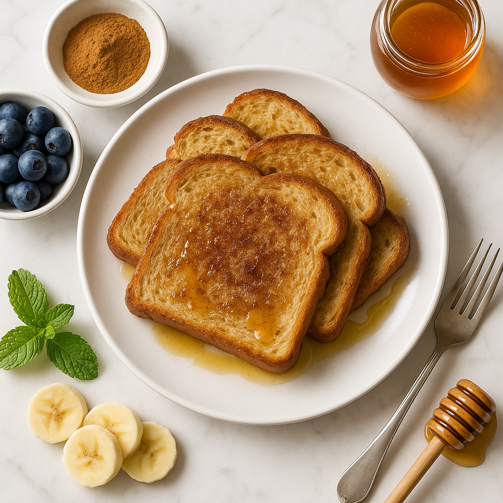 Light French Pain Perdu with Cinnamon and Honey
