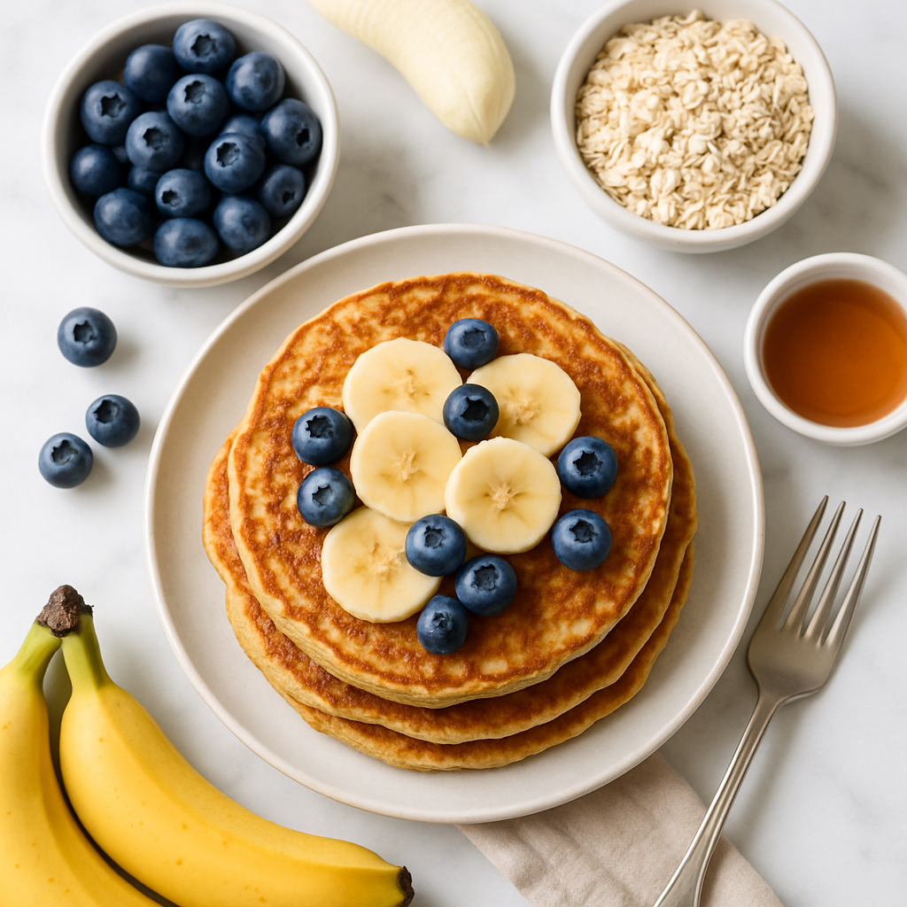 Low Calorie Banana Oat Pancakes No Flour (High Protein, Fluffy)