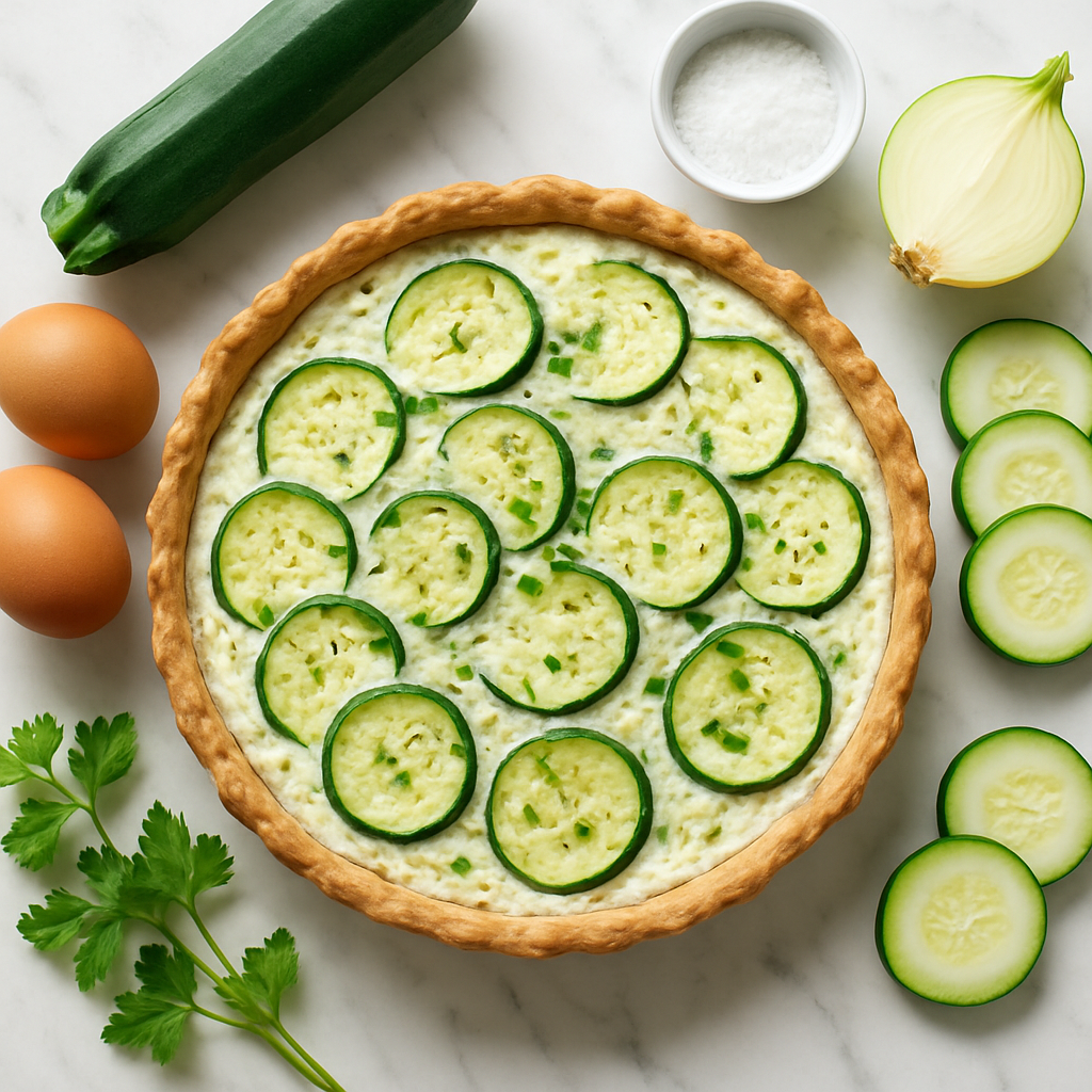 Low Calorie Egg White Breakfast Quiche with Zucchini and Onion