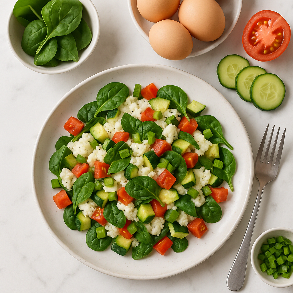 Low Calorie Egg White Veggie Scramble for Weight Loss