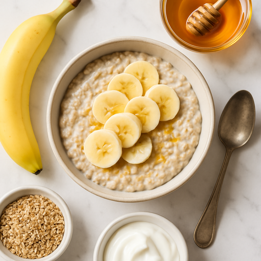 Low Calorie Overnight Steel Cut Oats with Banana and Honey