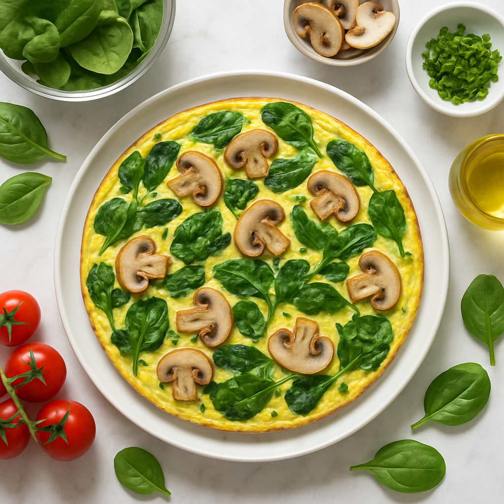 Low Calorie Spinach and Mushroom Frittata Recipe