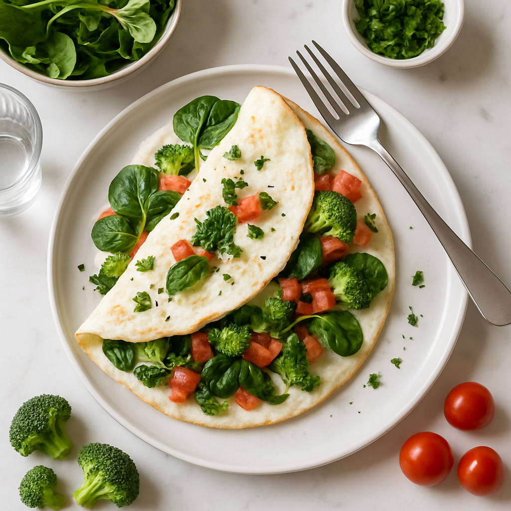 Low Calorie Veggie Egg White Omelette for Dinner