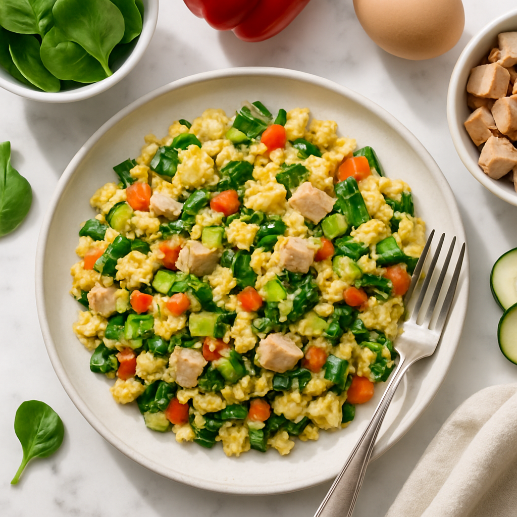 Low Sodium Turkey and Veggie Breakfast Scramble