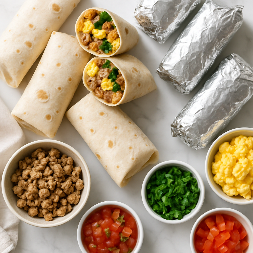 Make Ahead Turkey Sausage Breakfast Burritos for the Freezer