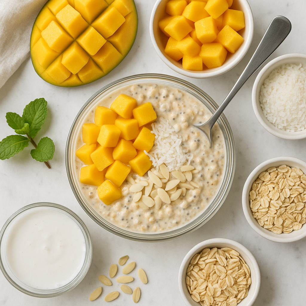Mango Coconut Milk Overnight Oats (Vegan, High Protein)