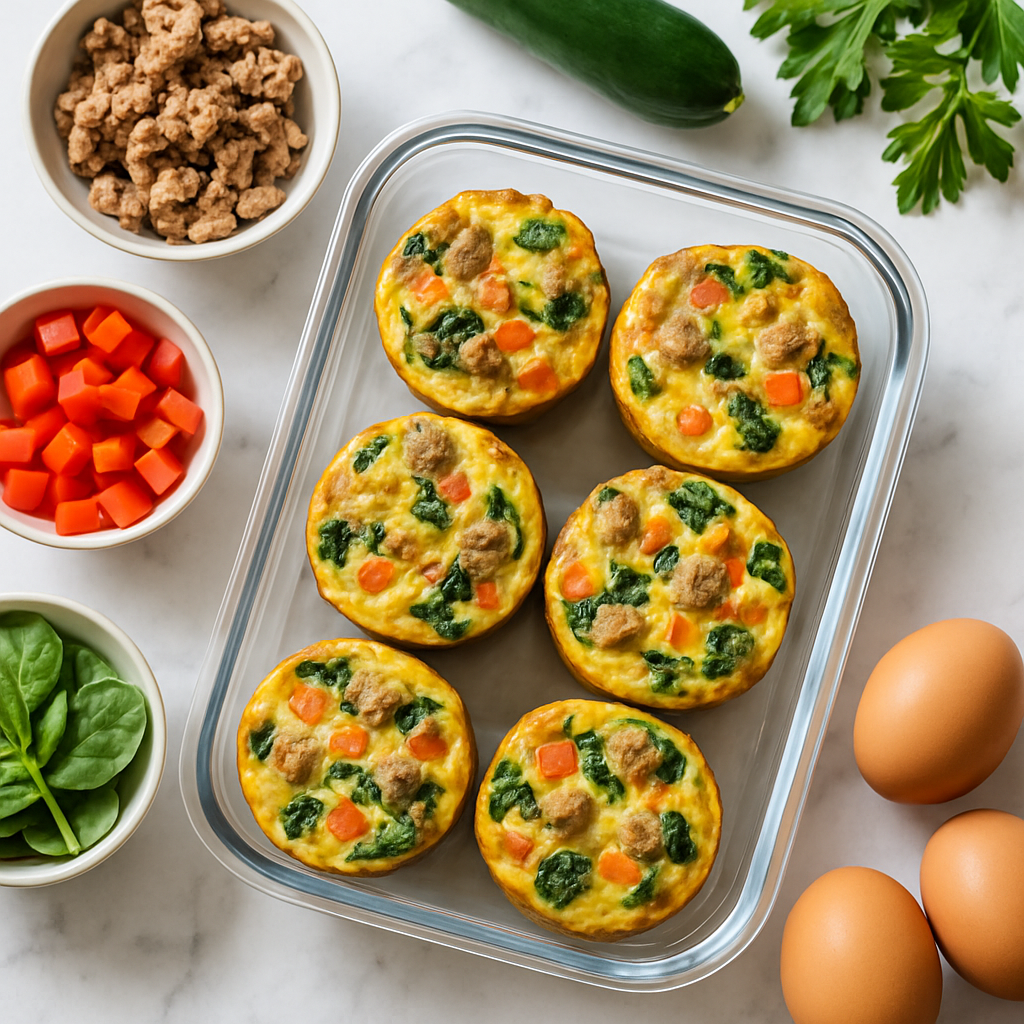 Meal Prep Turkey Sausage and Vegetable Egg Muffins