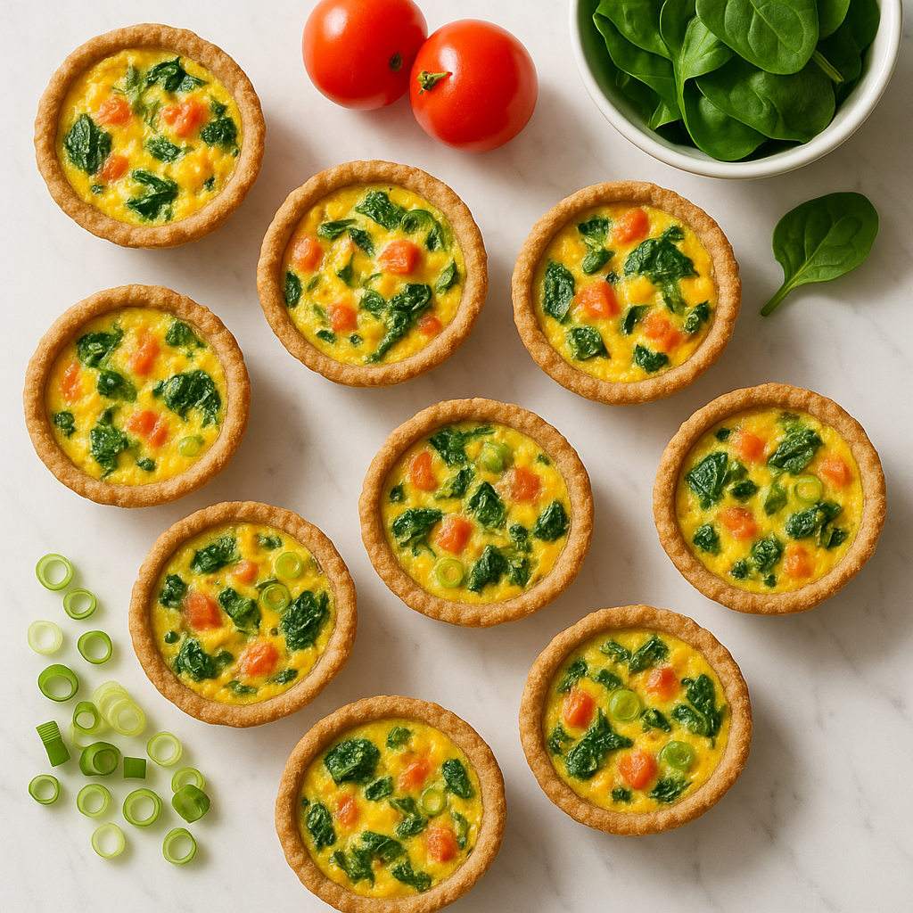 Mini Breakfast Quiche Bites with Whole Wheat Crust