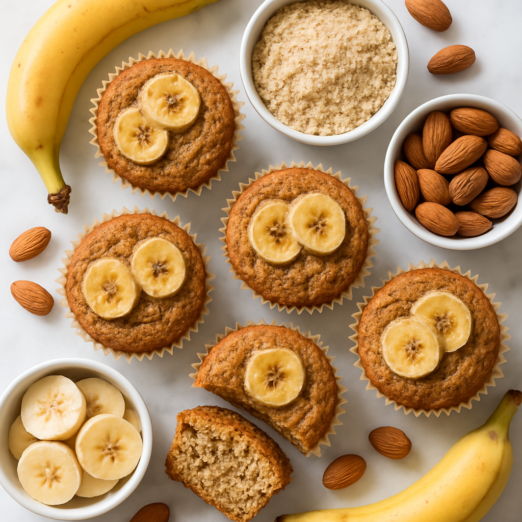 Moist Banana Breakfast Muffins with Almond Flour