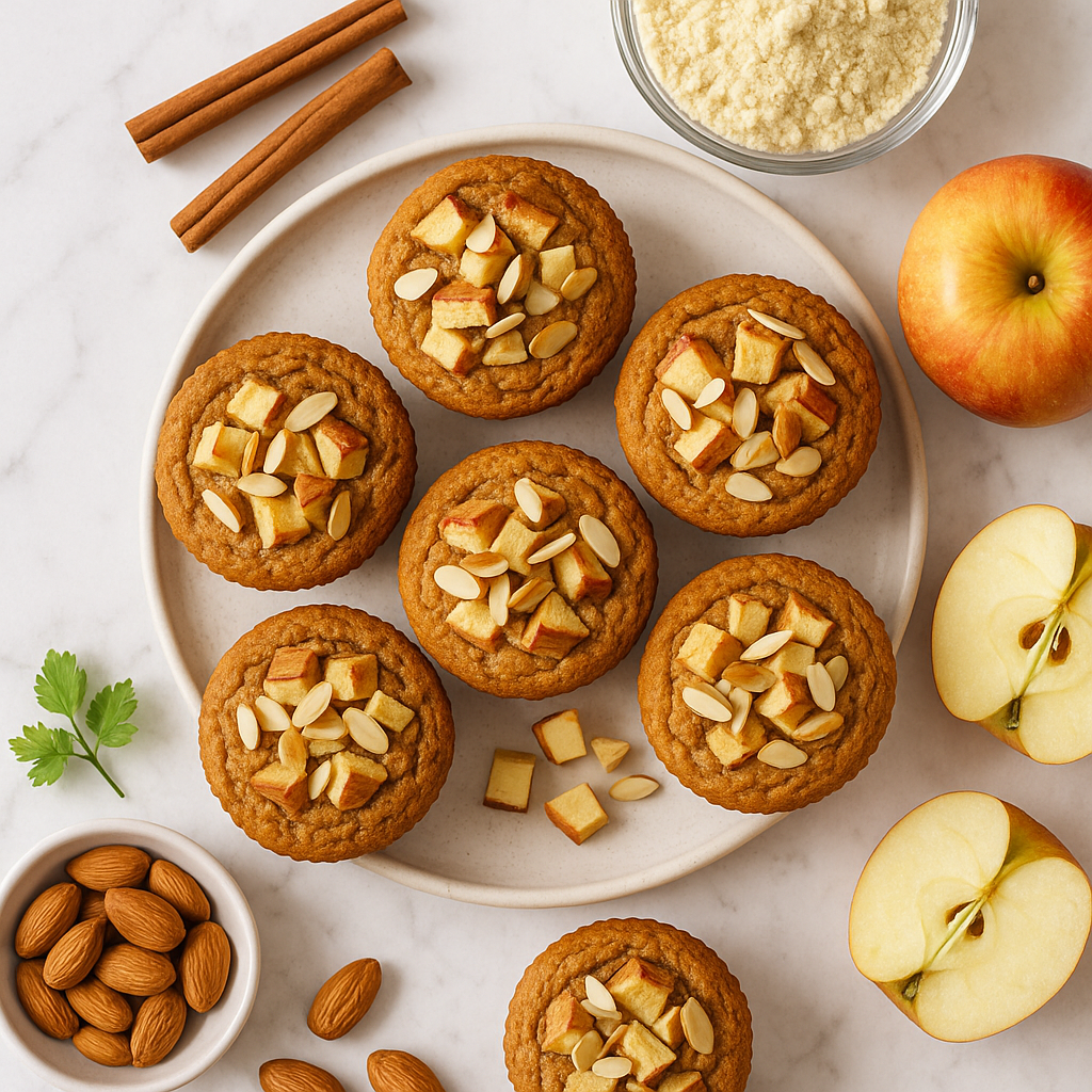 Paleo Apple Cinnamon Almond Flour Muffins (Grain Free, High Protein)