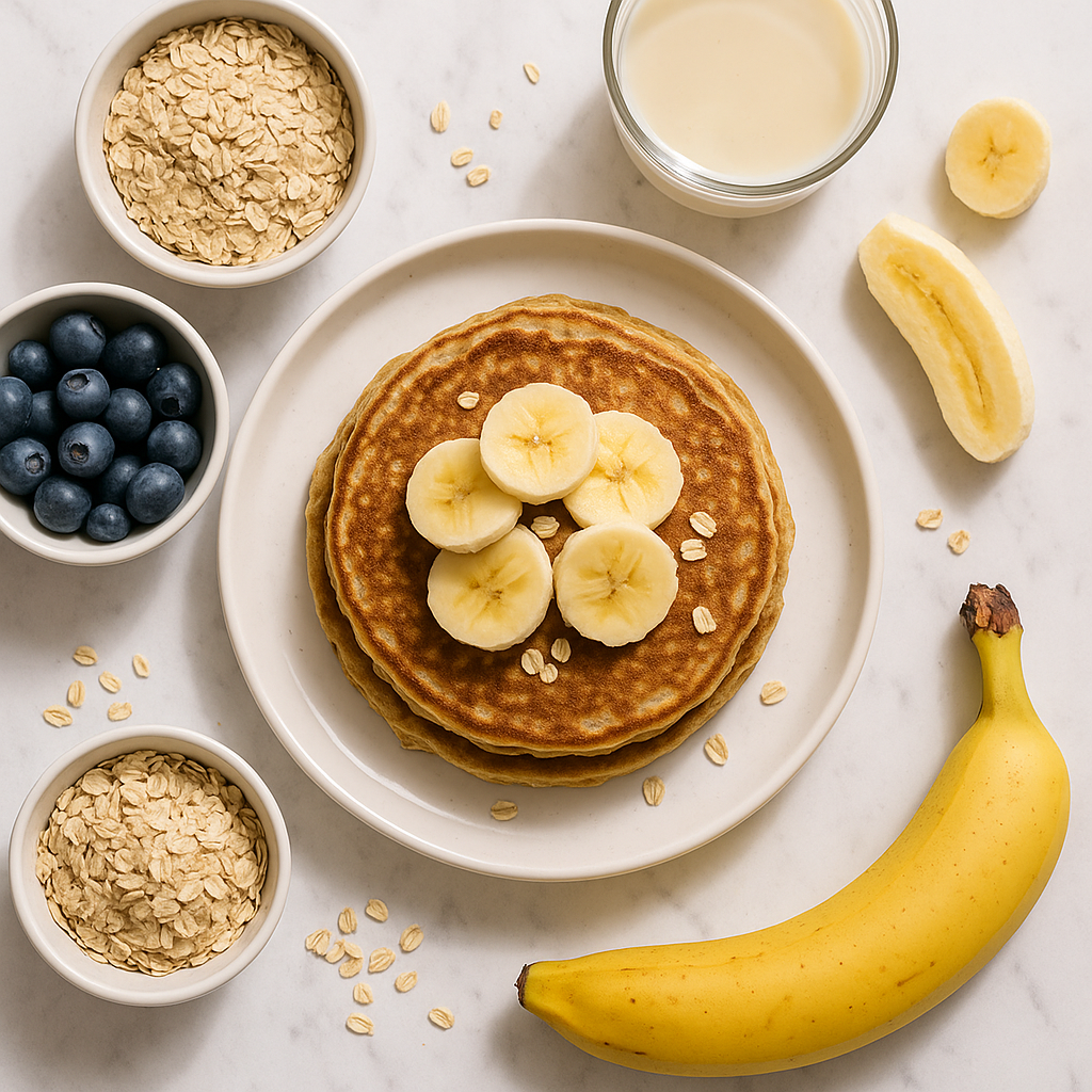 Protein Pancakes Made with Oats and Banana No Flour