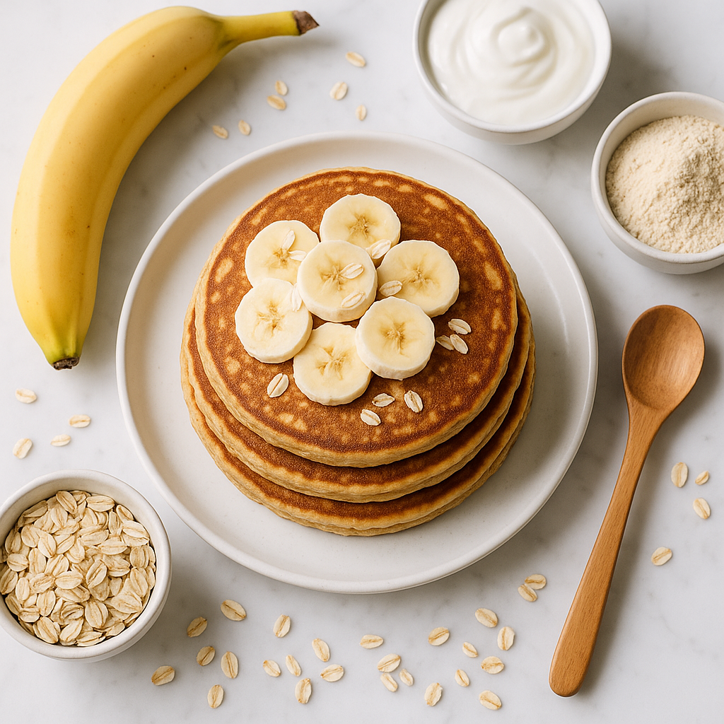 Protein Pancakes with Banana and Oats No Flour (High Protein, Fluffy Stack)