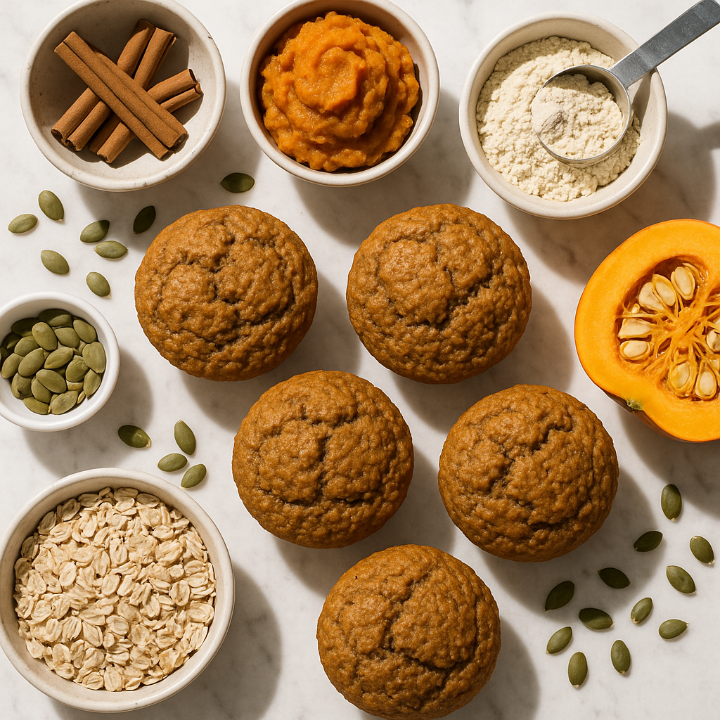 Pumpkin Spice Breakfast Muffins Whole Wheat with Protein Boost