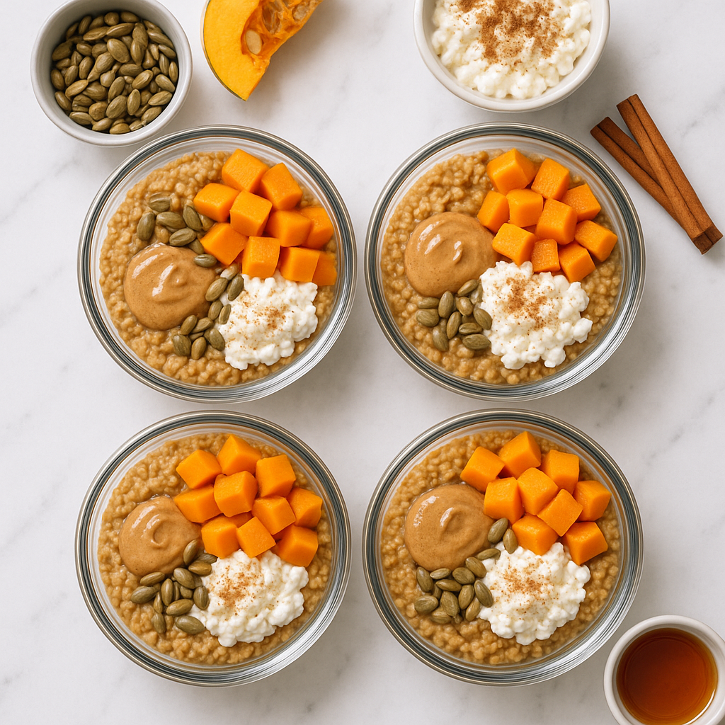 Pumpkin Spice Steel Cut Oats Meal Prep (High-Protein, Make-Ahead Bowls)