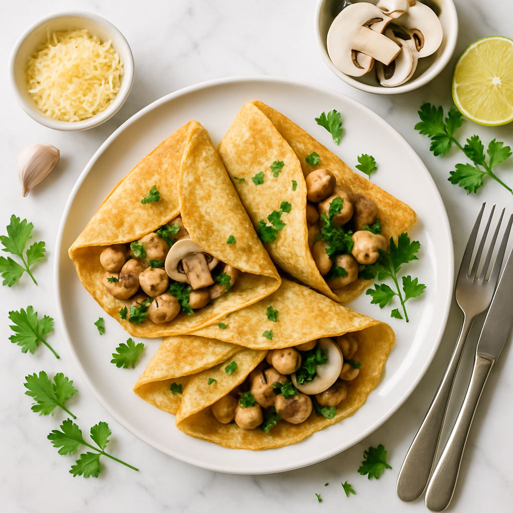 Savory Crepes Stuffed with Chicken and Mushrooms for Dinner