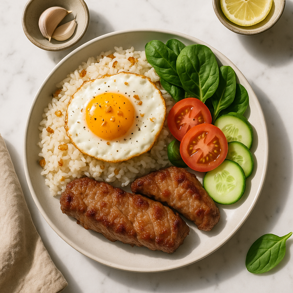 Sinangag Garlic Fried Rice with Egg Silog (Healthy High-Protein Filipino Breakfast)