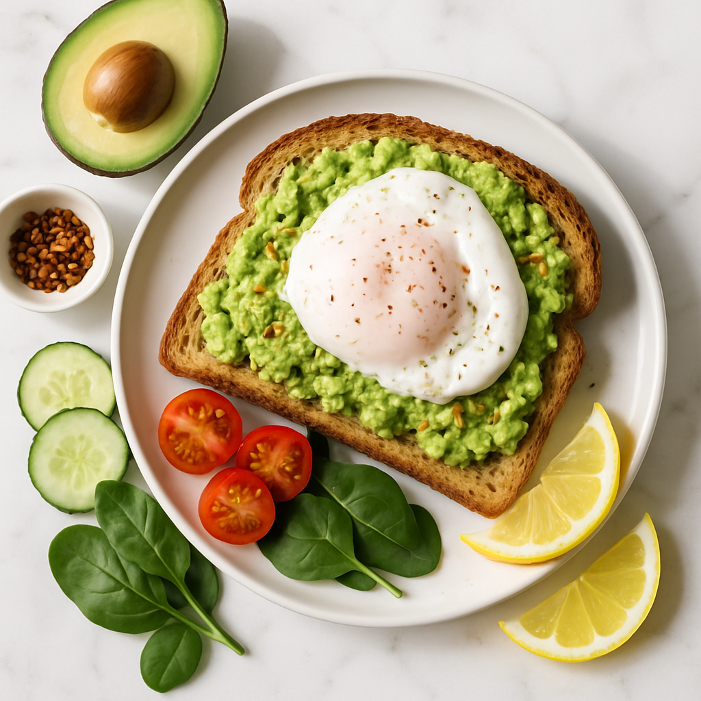 Skinny Avocado Toast with Poached Egg Under 300 Calories