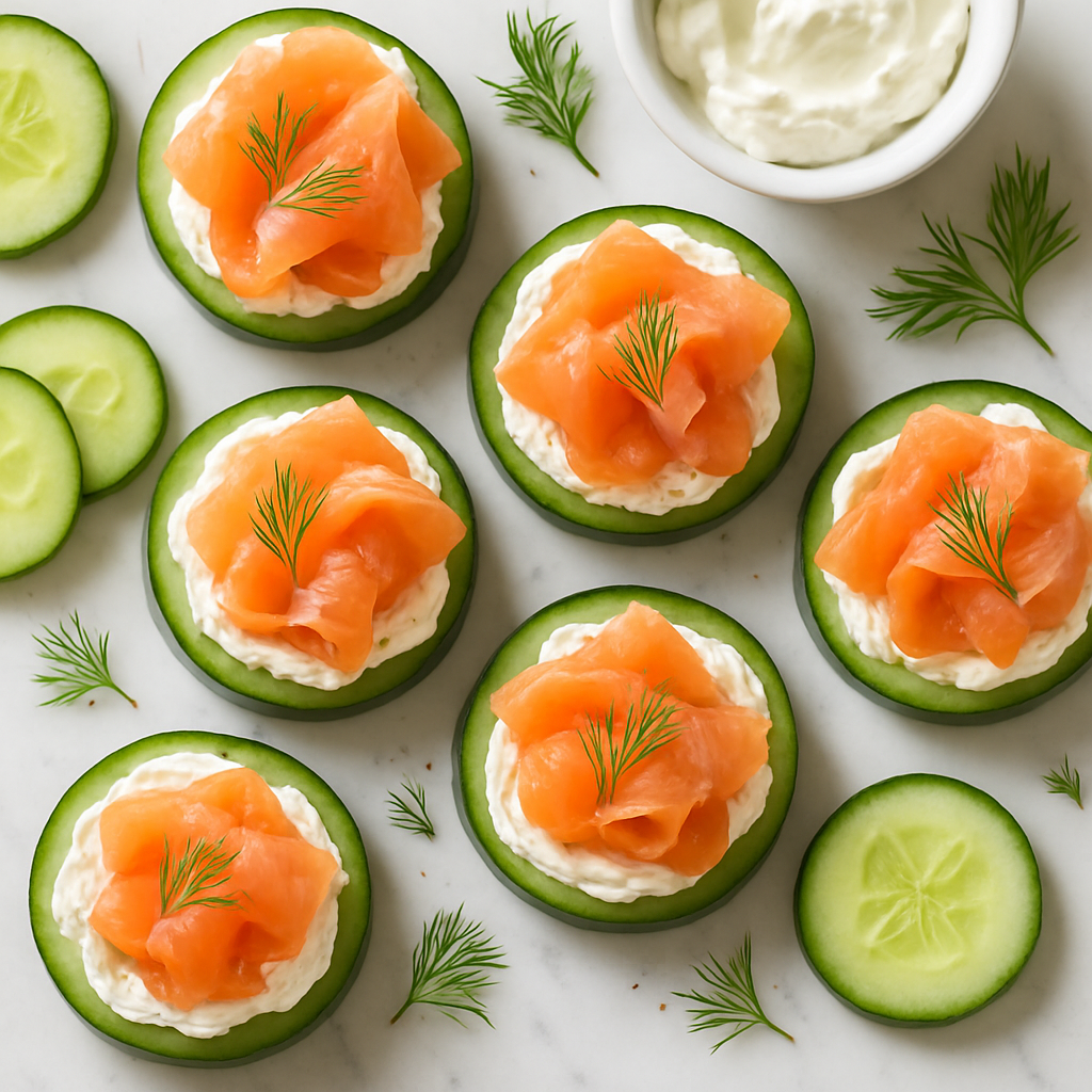 Smoked Salmon Cucumber Cream Cheese Bites Low Carb Breakfast Rounds