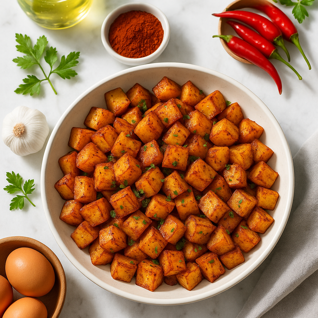 Spicy Breakfast Potatoes with Paprika and Garlic (Crispy and High-Protein)