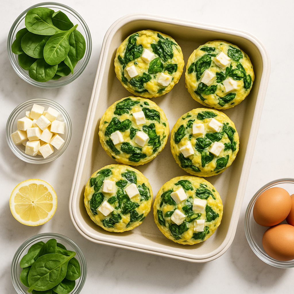 Spinach and Feta Egg Muffins for Meal Prep (High Protein, Low Calorie)
