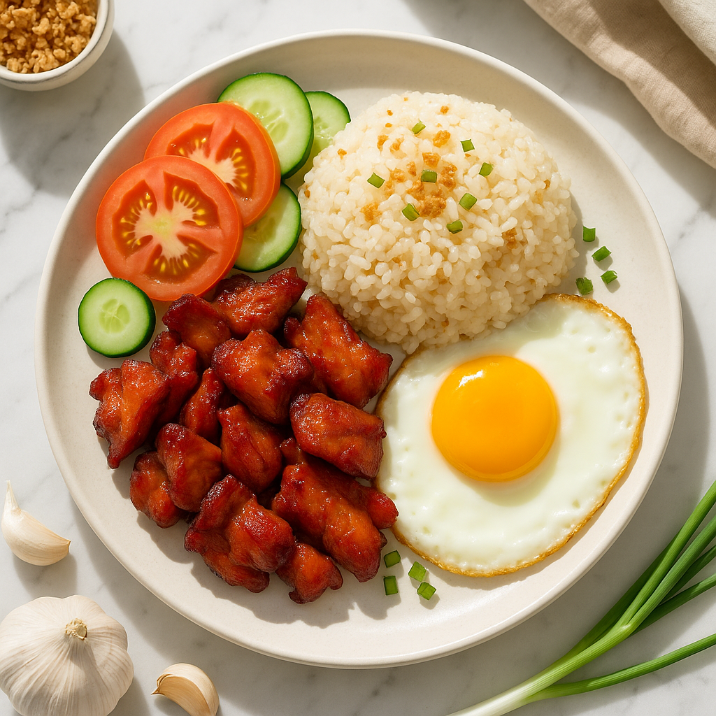 Tosilog with Chicken Tocino, Garlic Fried Rice and Fried Egg