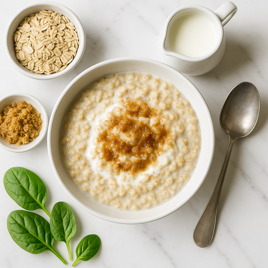 Traditional Irish Porridge with Brown Sugar and Cream (High-Protein Healthy Twist)