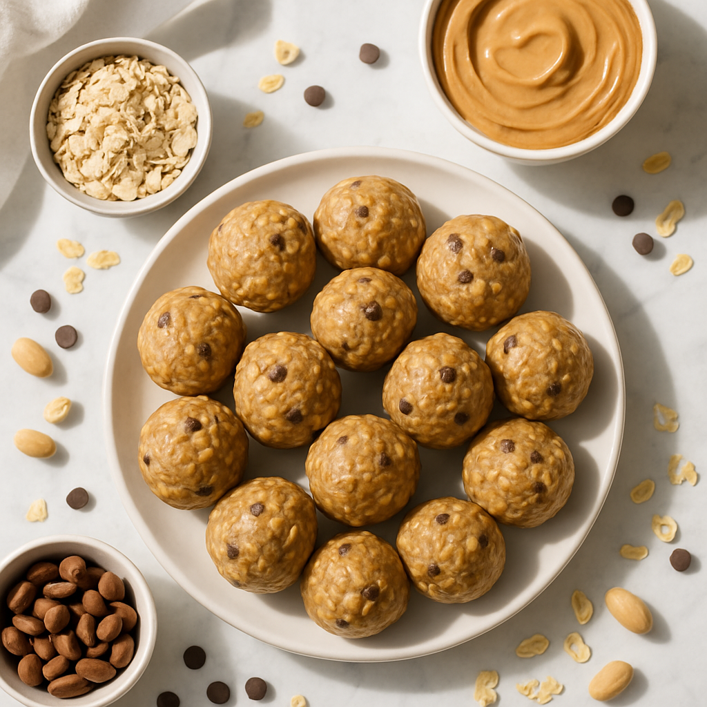 Vegan Peanut Butter Oat Energy Balls for Breakfast