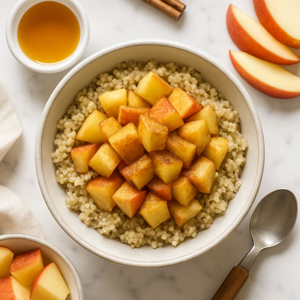 Warm Cinnamon Apple Quinoa Breakfast Bowl for Kids