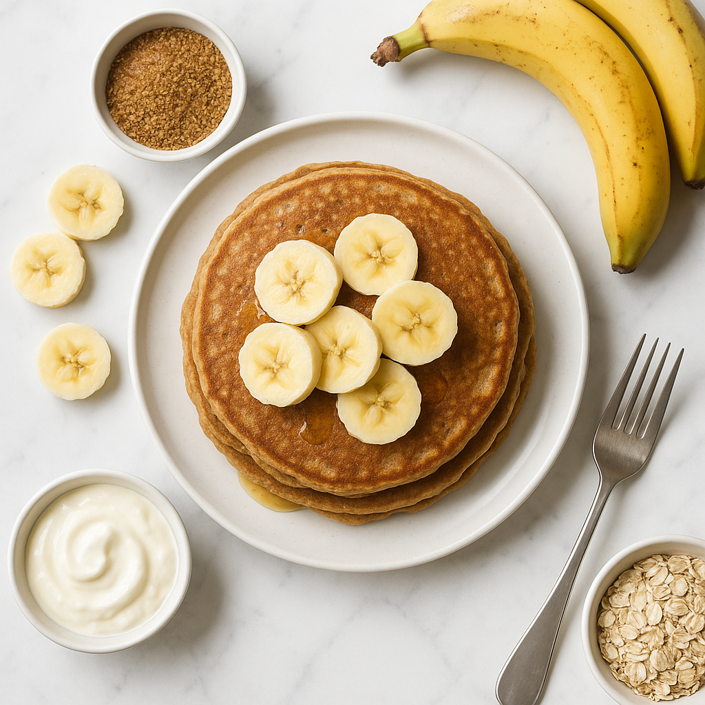 Whole Wheat Banana Flaxseed Pancakes (Low Sugar, High Protein)