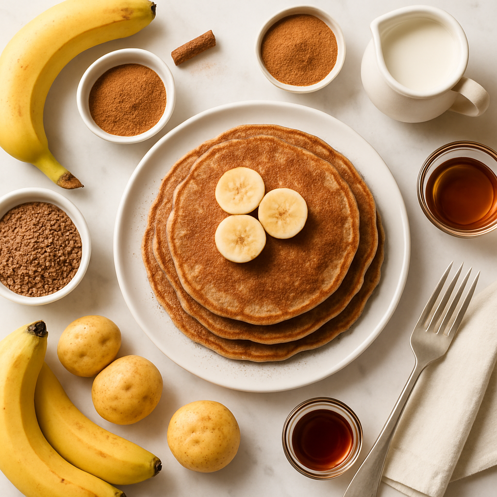 Whole Wheat Banana Flaxseed Pancakes with Cinnamon and Vanilla