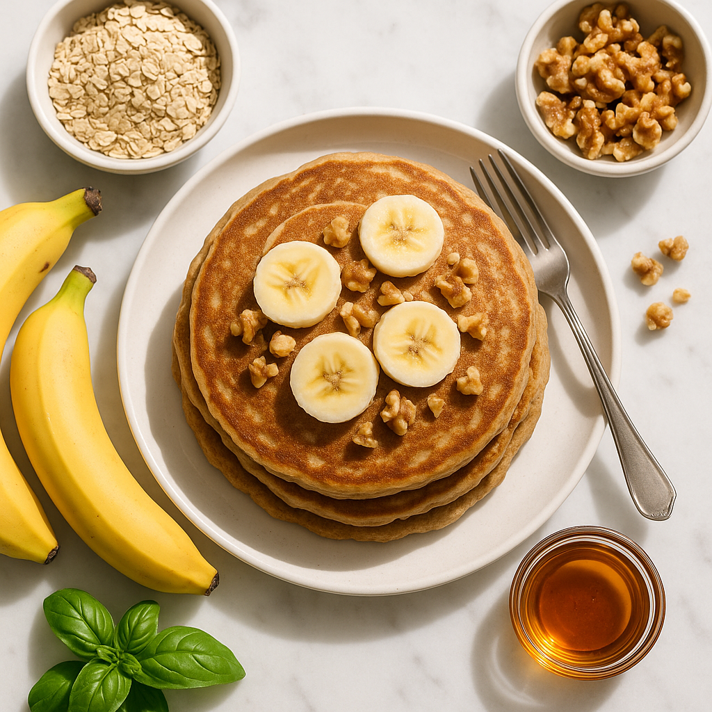 Whole Wheat Banana Walnut Pancakes No Refined Sugar